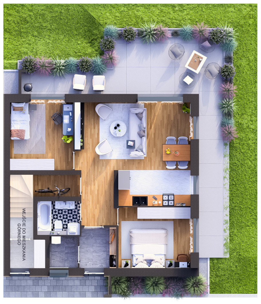 Rzut apartamentu 1A