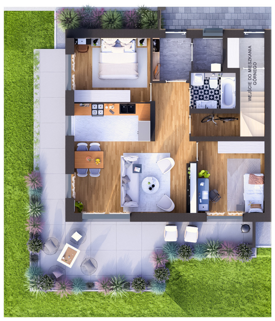 Rzut apartamentu 1A
