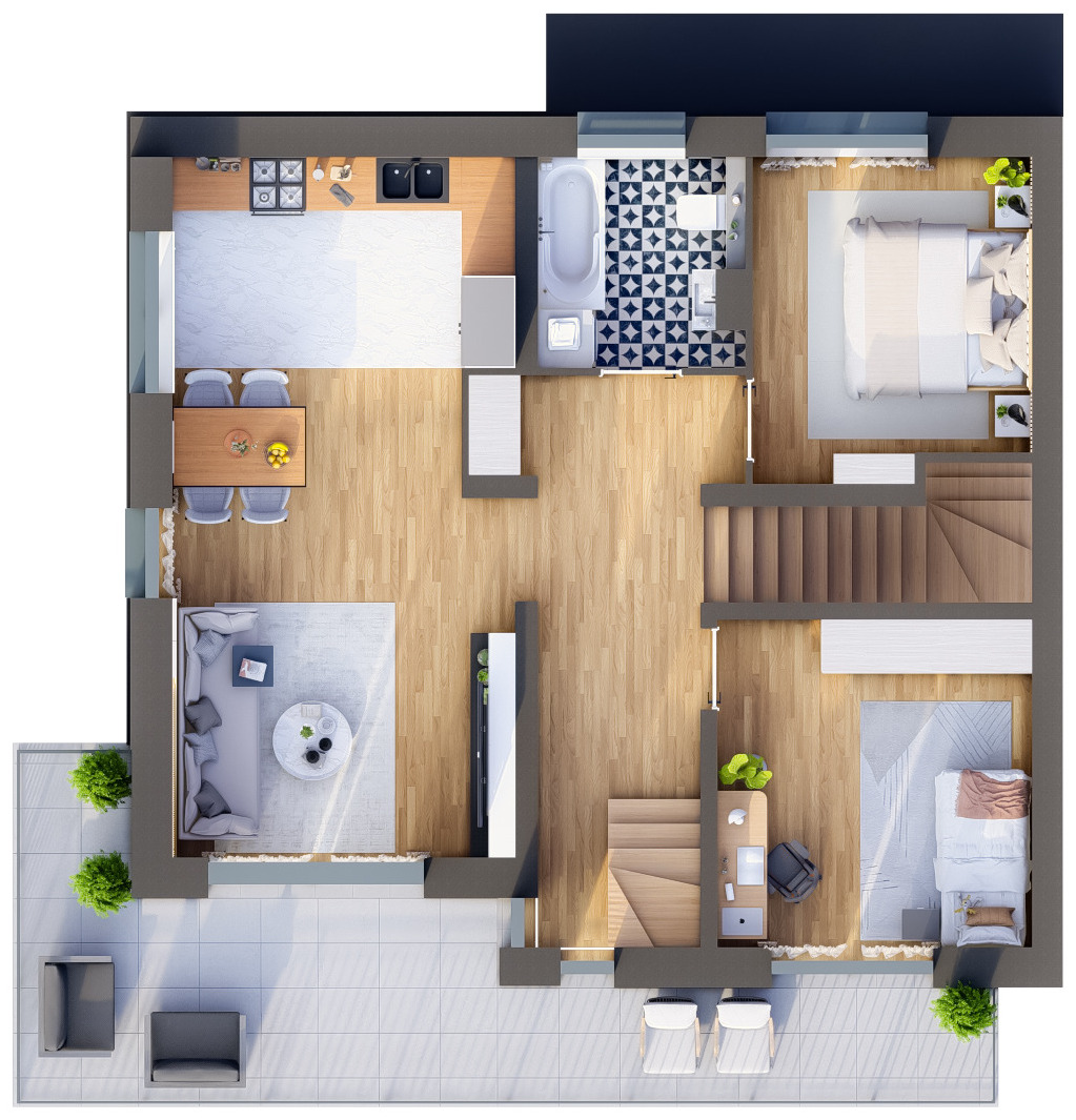 Rzut apartamentu 1B