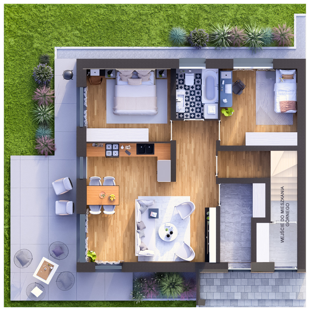Rzut apartamentu 3A