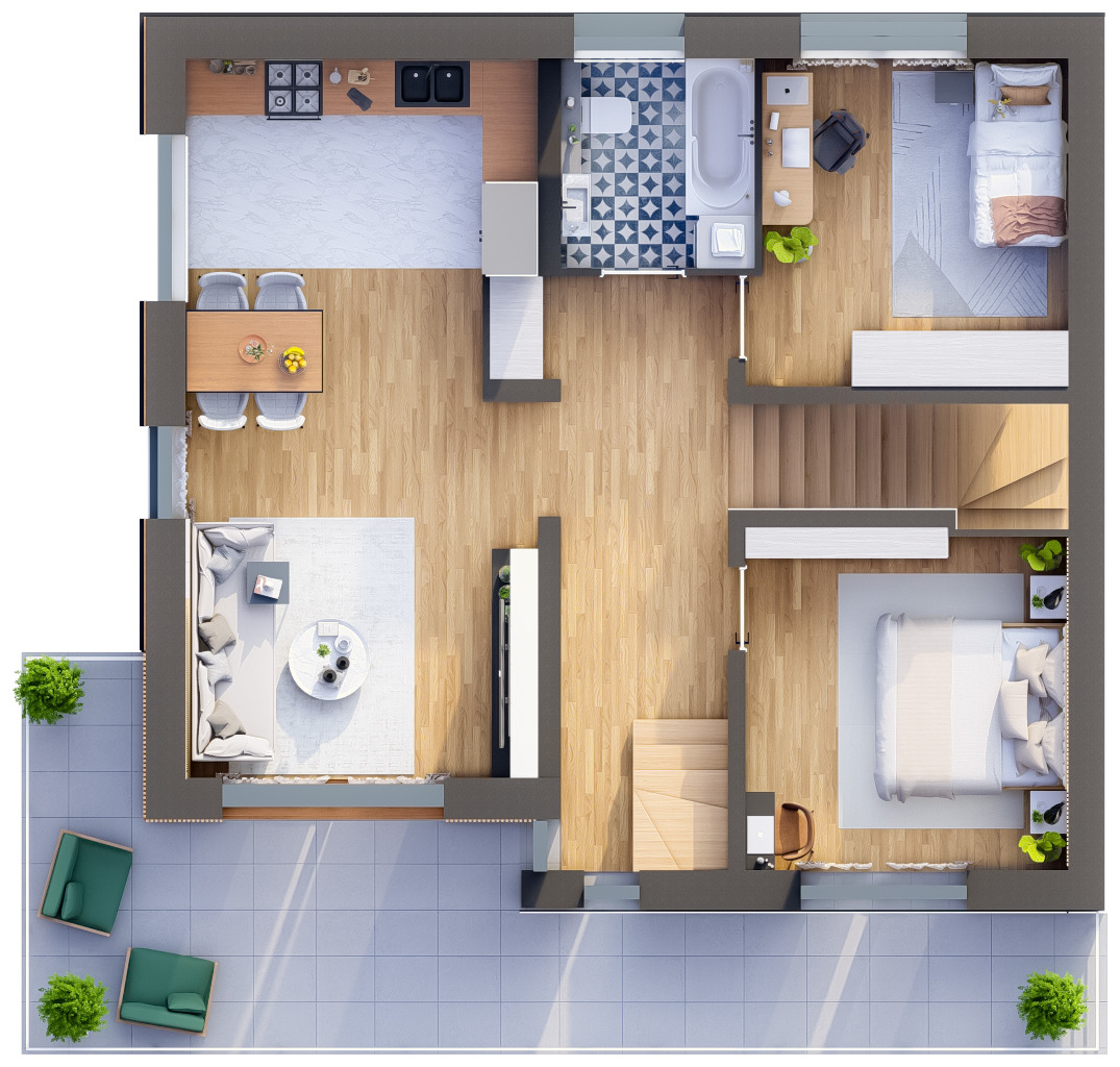Rzut apartamentu 3B